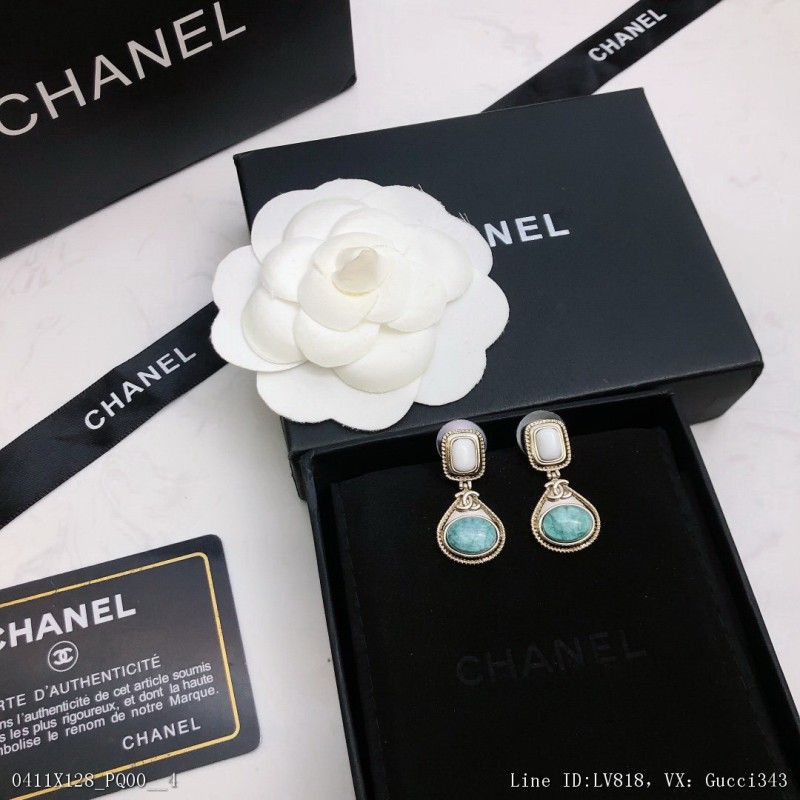 00044_X128PQ00_新款到貨Chanel小香香奈兒雙c耳釘耳環非常漂亮專櫃一致黃銅材