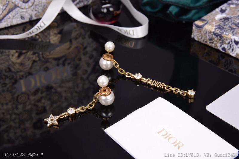 00106_X128PQ00_Dior迪奧珍珠五角星耳釘流蘇專櫃新款上市美得不要不要的唯美浪漫