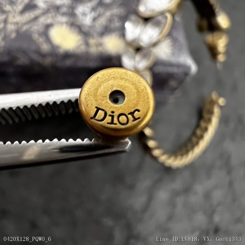 00153_X128PQW0_Dior迪奧中古耳釘專櫃一致上新精選原版一致黃銅材質甜美氣質高