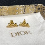 00013_X128PL00_Dior迪奧新款復古字母耳釘專櫃一致黃銅材質采用復古金色作為主要顏