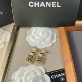 Chanel小香爆款 一顆珠香水瓶格紋水鑽耳環 垂墜耳釘 香奈兒耳釘耳環