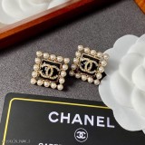 Chanel小香早夏新款埃及系列水鑽珍珠大雙c耳釘 香奈兒耳釘 紐扣耳釘 耳釘耳環