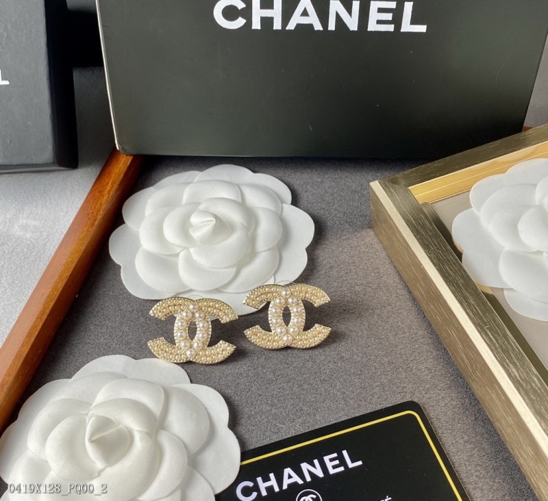 Chanel小香火爆單品最經典款沒有之一氣質珍珠耳釘耳環 雙C耳釘 香奈兒耳釘