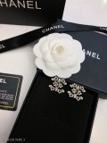 香奈兒Chanel白色耳釘Chanel新款施華洛世奇水晶方鑽耳釘 CHANEL耳飾