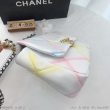 Chanel香奈兒明星同款大菱格鏈條包新款時尚百搭小香風真皮單肩斜挎包貨