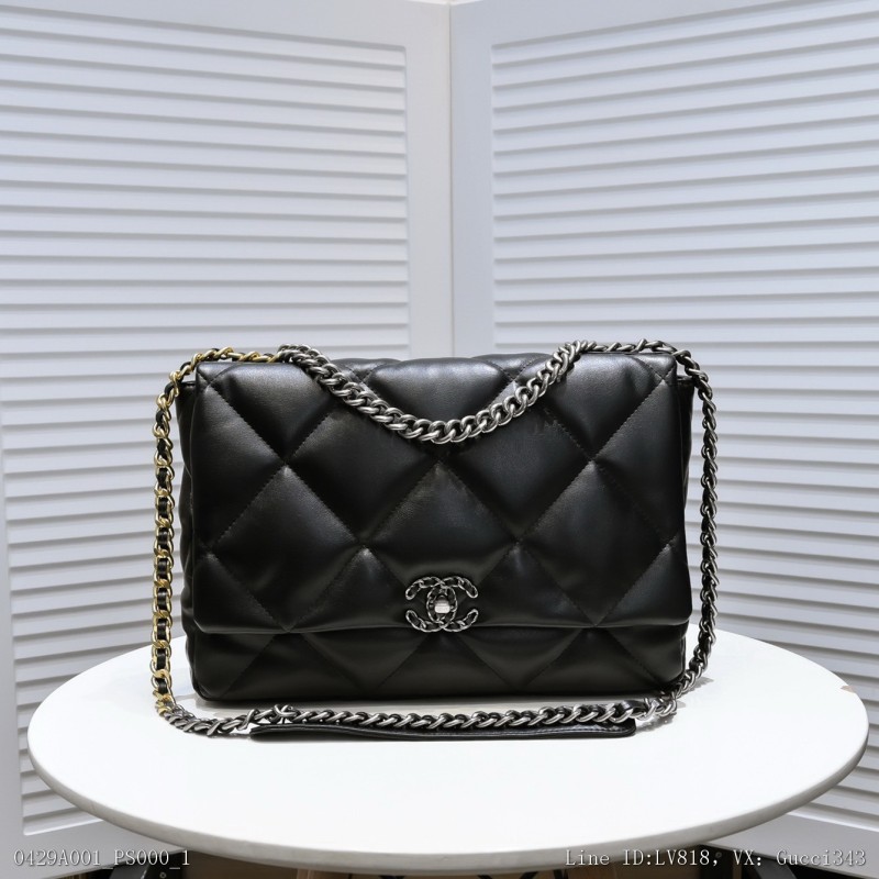 黑色大號Chanel最新爆款出貨啦專櫃同步進口牛皮手感非常柔軟