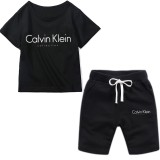 Calvin Klein 卡文克莱 兩件式套裝 短褲 套裝 童裝批發 兒童 兒童短褲 童裝 短T CK 兒童套裝 男童套裝 短T+短褲 韓國童裝