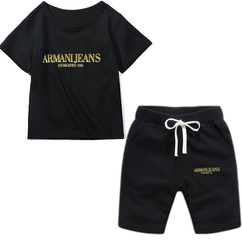 armani 阿瑪尼 阿曼尼 兩件式套裝 短T+短褲 童裝 短褲 短T 男童套裝 童裝批發 韓國童裝 兒童套裝 套裝 兒童短褲 兒童