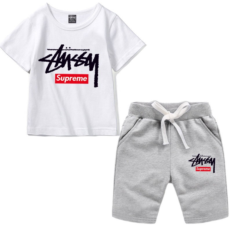 Stussy 斯圖西 童裝 兒童 男童套裝 兒童套裝 韓國童裝 短T 套裝 童裝批發 短褲 兒童短褲 兩件式套裝 短T+短褲