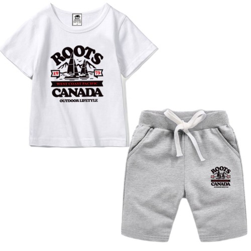 Roots 加拿大 海貍 小海貍 兒童套裝 短T 童裝 兒童短褲 男童套裝 兩件式套裝 短褲 韓國童裝 兒童 套裝 短T+短褲  童裝批發