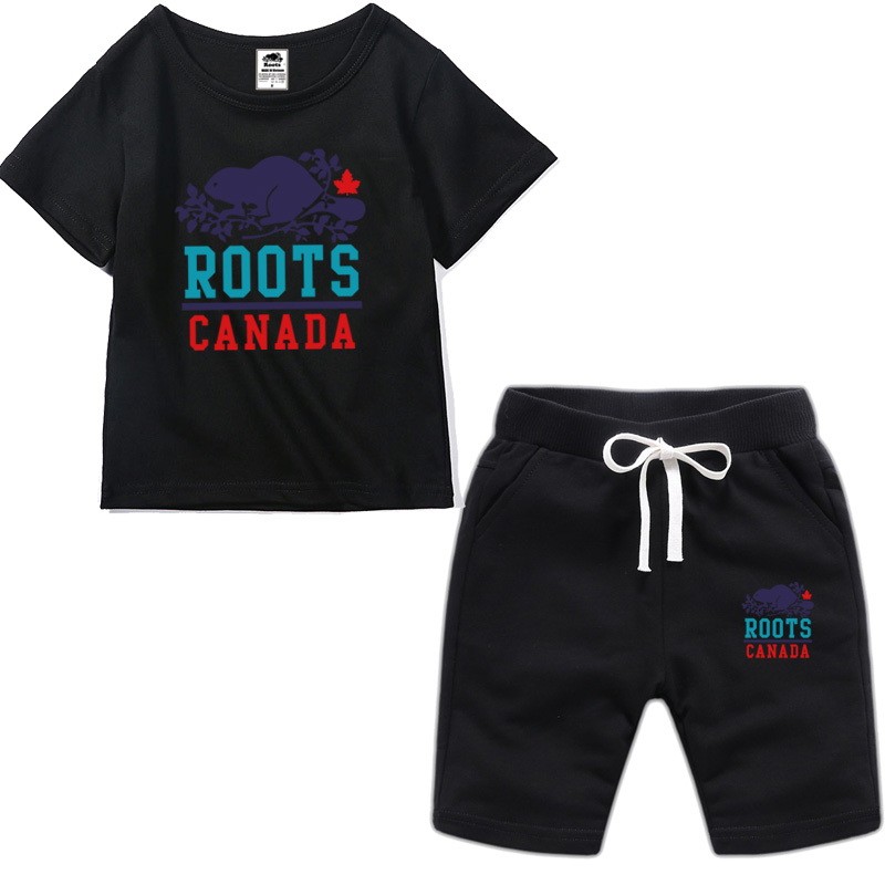 Roots 加拿大 海貍 小海貍 兒童套裝 短T 童裝 兒童短褲 男童套裝 兩件式套裝 短褲 韓國童裝 兒童 套裝 短T+短褲  童裝批發