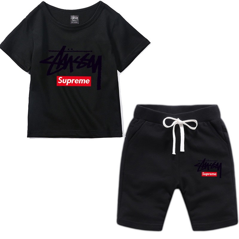 Stussy 斯圖西 童裝 兒童 男童套裝 兒童套裝 韓國童裝 短T 套裝 童裝批發 短褲 兒童短褲 兩件式套裝 短T+短褲