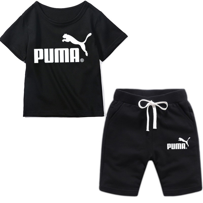 Puma 彪馬 男童套裝 短褲 短T 童裝 韓國童裝 兒童短褲 兩件式套裝 童裝批發 兒童 短T+短褲 套裝 兒童套裝