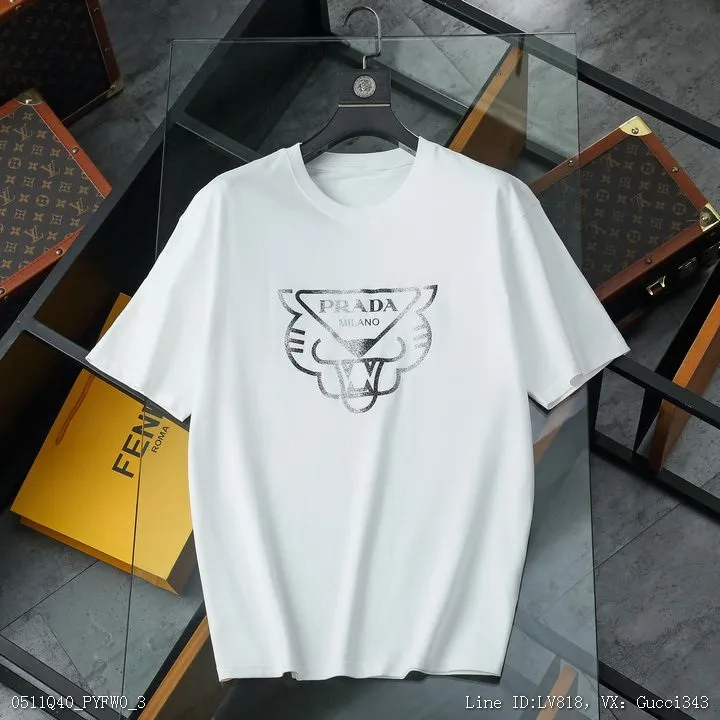 Prada 普拉達 短袖T恤 圓領上衣 普拉達上衣 短T 新款短袖S2XL42210