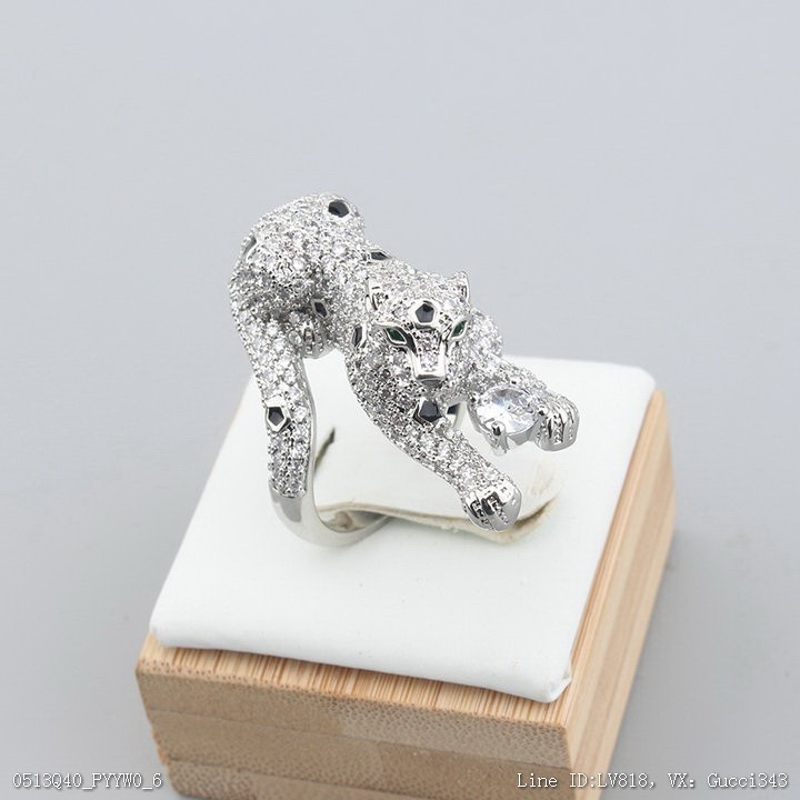 Cartier 卡地亞戒指 寶石戒指 新款首飾 獵豹戒指