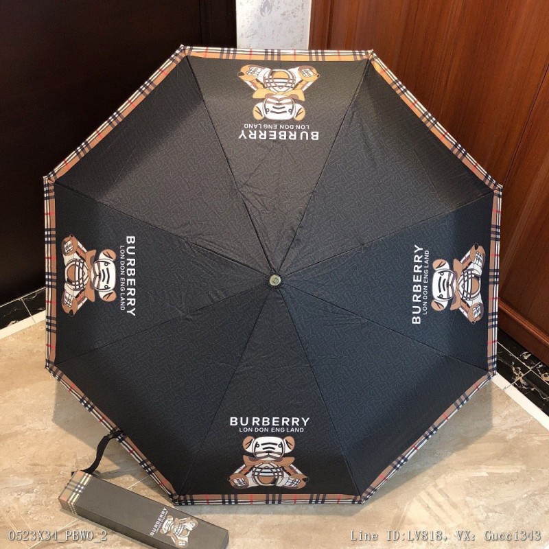 重磅推薦BURBERRY巴寶莉全自動三折睛雨傘今年最火爆新款配以今年
