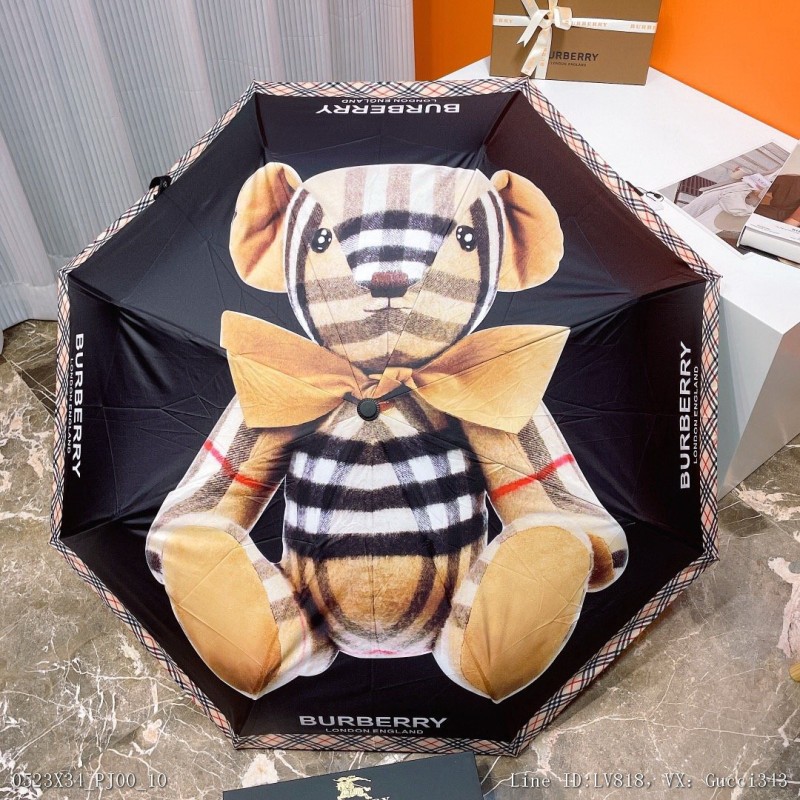 公仔熊重磅推薦BURBERRY巴寶莉全自動三折睛雨傘今年最火爆新款配