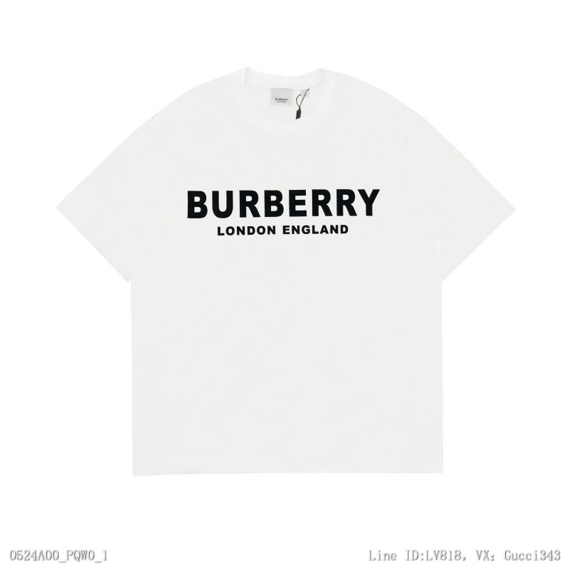 Burberry標語字母短袖黑色白色SLXL