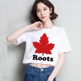 Roots 加拿大 海貍 小海貍 短袖 露肚臍 短T 運動上衣 棉t 女生短版上衣 上衣 T恤 素t 短版上衣 短袖t 恤 衣服