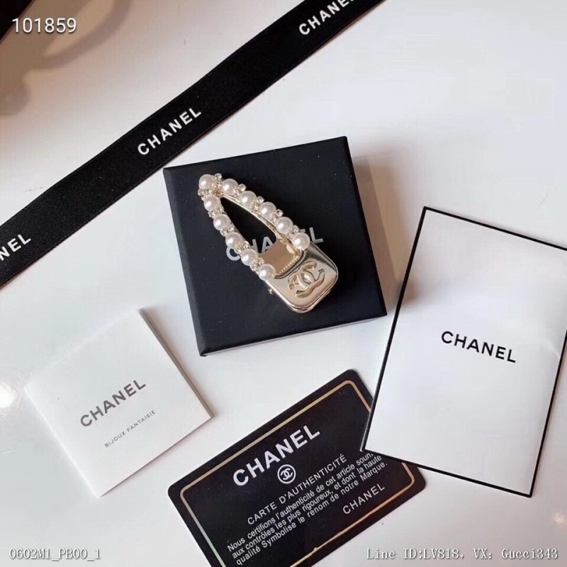 Chanel小香21年新款珍珠發夾經典雙cLogo耐看百搭甜美優雅知性原