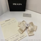 單個配專櫃包裝PRADA普拉達最新中古Vintage三層蝴蝶結發夾