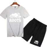 Roots 加拿大 海貍 小海貍 短袖套裝 夏季熱銷款 上衣 跑步套裝 套裝 短褲 男生套裝 短T+短褲 五分褲 短袖T恤