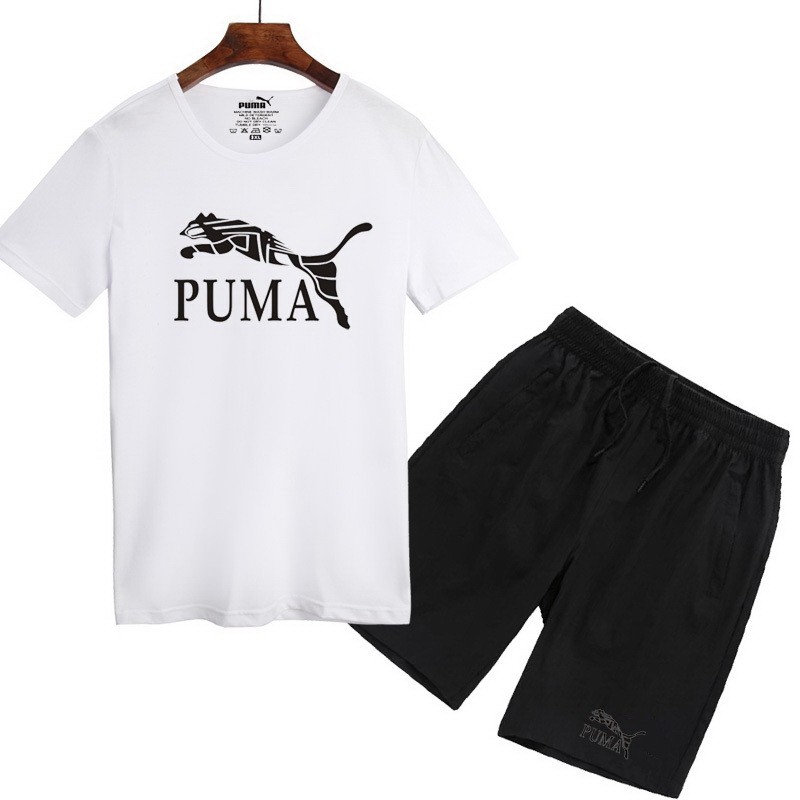 Puma 彪馬 跑步套裝 短袖T恤 上衣 男生套裝 短袖套裝 夏季熱銷款 五分褲 短T+短褲 短褲 套裝