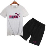 Puma 彪馬 跑步套裝 短袖套裝 短褲 男生套裝 夏季熱銷款 上衣 短T+短褲 套裝 短袖T恤 五分褲