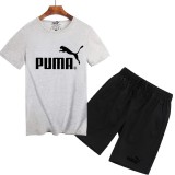 Puma 彪馬 跑步套裝 短袖套裝 短褲 男生套裝 夏季熱銷款 上衣 短T+短褲 套裝 短袖T恤 五分褲