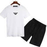Armani 阿瑪尼 阿曼尼 跑步套裝 夏季熱銷款 短褲 男生套裝 五分褲 短袖套裝 上衣 套裝 短袖T恤 短T+短褲