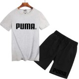 Puma 彪馬 跑步套裝 短袖套裝 短褲 男生套裝 夏季熱銷款 上衣 短T+短褲 套裝 短袖T恤 五分褲