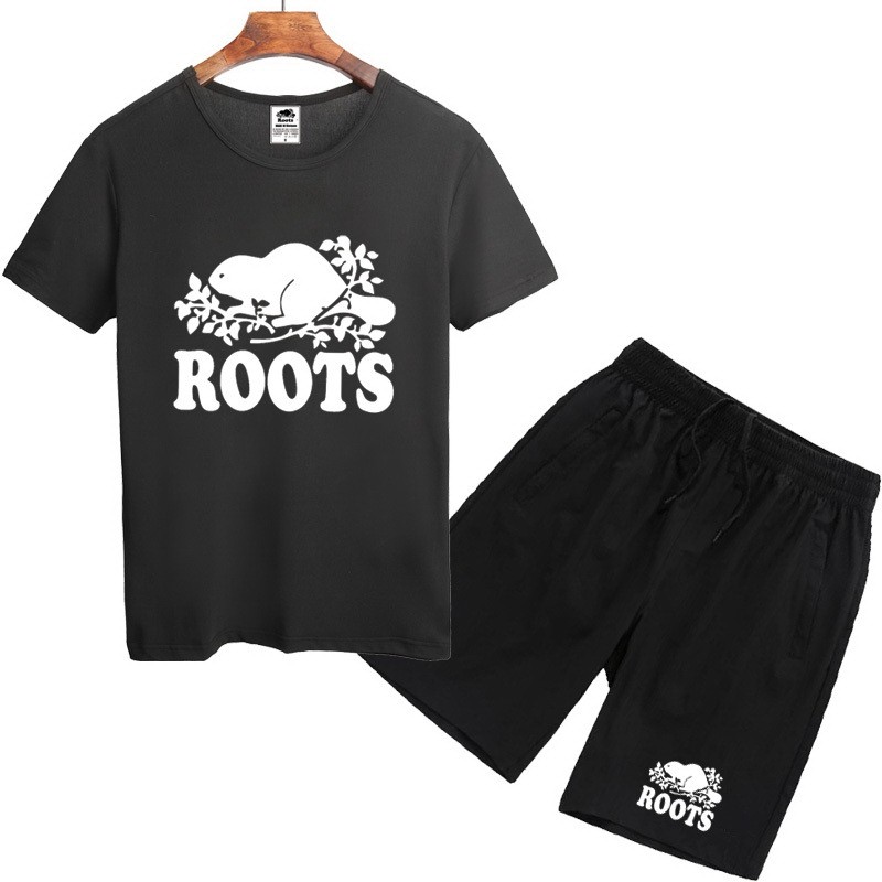 Roots 加拿大 海貍 小海貍 短袖套裝 夏季熱銷款 上衣 跑步套裝 套裝 短褲 男生套裝 短T+短褲 五分褲 短袖T恤