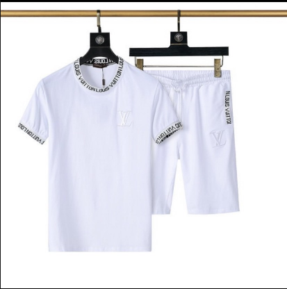 LV Louis Vuitton 字母刺繡短袖短褲套裝 休閒套裝 