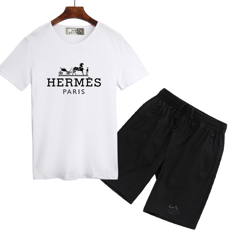 愛馬仕 Hermes 夏季熱銷款 上衣 短褲 男生套裝 跑步套裝 套裝 短袖T恤 短袖套裝 短T+短褲 五分褲