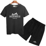 愛馬仕 Hermes 夏季熱銷款 上衣 短褲 男生套裝 跑步套裝 套裝 短袖T恤 短袖套裝 短T+短褲 五分褲