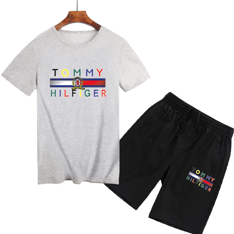 Tommy 湯米希爾費格 湯米 套裝 五分褲 短T+短褲 短袖T恤 短褲 上衣 跑步套裝 夏季熱銷款 男生套裝 短袖套裝