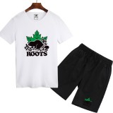 Roots 海狸 跑步套裝 短袖T恤 上衣 男生套裝 短袖套裝 夏季熱銷款 五分褲 短T+短褲 短褲 套裝