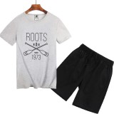 夏季熱銷款 Roots 海狸 套裝 跑步套裝 短袖T恤 上衣 男生套裝 短袖套裝 五分褲 短T+短褲 短褲