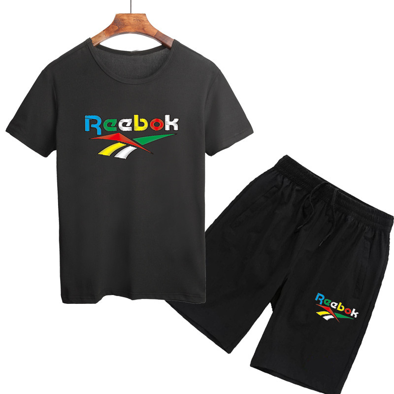 夏季熱銷款 Reebok 銳步 五分褲 短褲 短T+短褲 跑步套裝 短袖T恤 短袖套裝 套裝 上衣 男生套裝