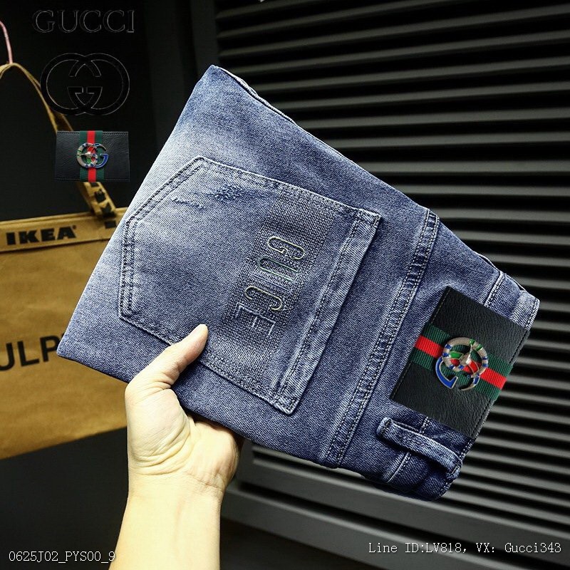 Gucci主推爆款最高版本男士新品韓版牛仔短褲進口面料有彈力舒