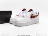 耐克NikeAirForce1Low07皮革白黑红登山扣空军一号低帮百搭