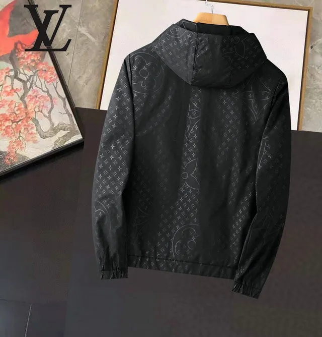 Louis Vuitton LV風衣 滿版字母 外套 風衣外套 連帽風衣 防風外套 防風夾克 外套 男生衣著