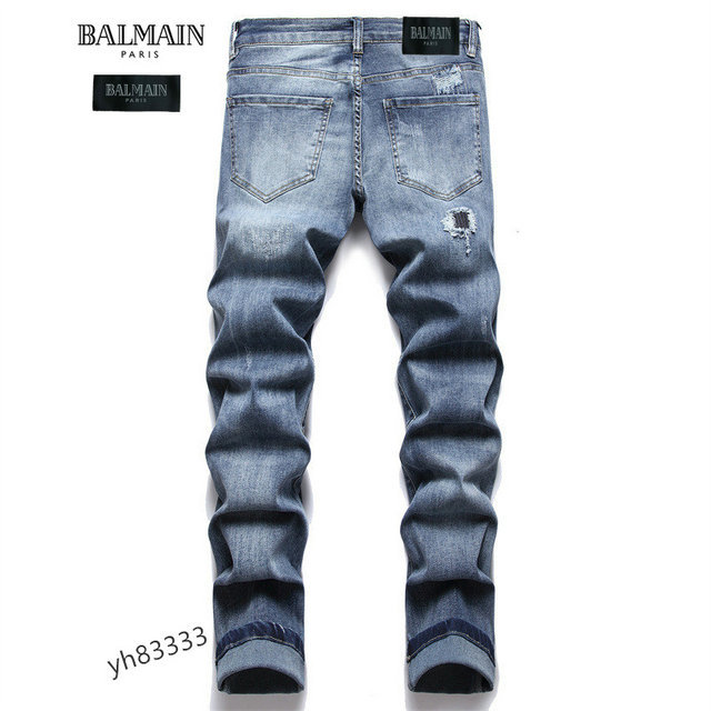 BALMAIN 巴尔曼 男士牛仔褲 長褲 補丁長褲 牛仔褲