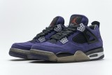 紫色聯名 全麂皮喬丹4代籃球鞋 AJ4-766302 Travis Scott x Air Jordan 4 Retro Purple 020