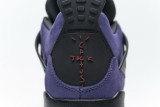 紫色聯名 全麂皮喬丹4代籃球鞋 AJ4-766302 Travis Scott x Air Jordan 4 Retro Purple 020