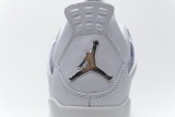 白銀 頭層皮喬丹4代籃球鞋 308497-100 Air Jordan 4 Retro Pure Money 015