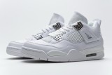 白銀 頭層皮喬丹4代籃球鞋 308497-100 Air Jordan 4 Retro Pure Money 015