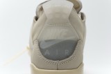 米黄OW 头层皮乔丹4代篮球鞋 CV9388-100 OFF White x Air Jordan 4 Sail 017