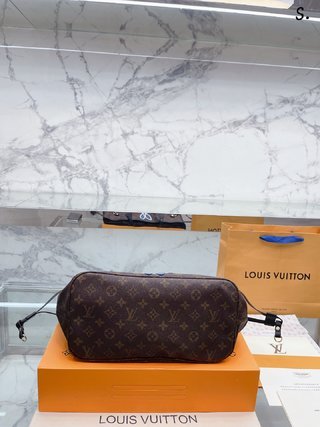 刺繡  Lv Louis Vuitton 購物袋 牛皮 L家 Neverfull 購物袋