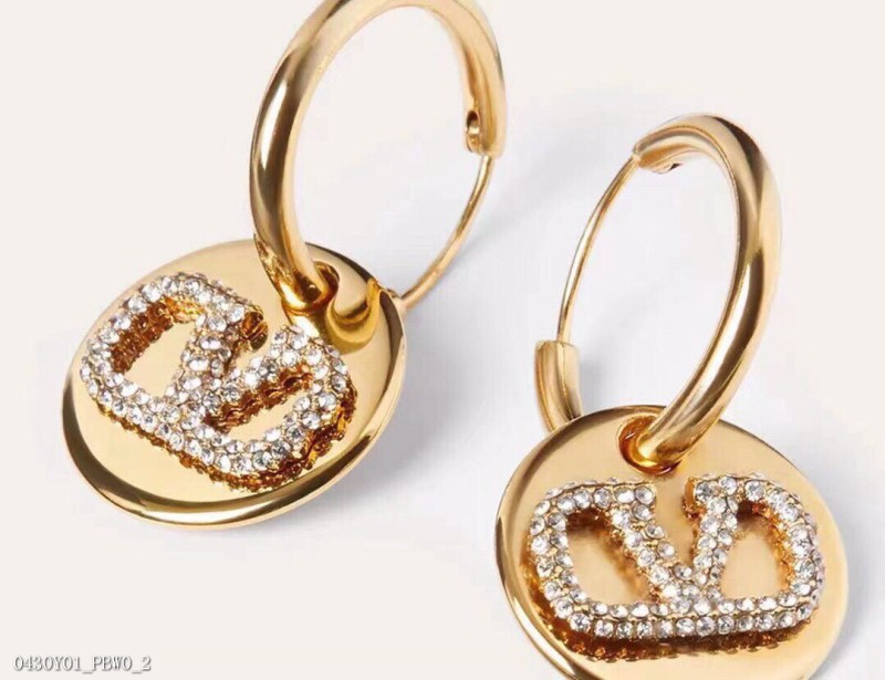 Valentino簡約大方時尚百搭金色耳環